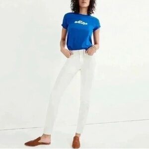 Madewell 9" Mid Rise skinny Jeans white